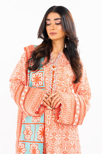 Alkaram Studio SS-12-24 Orange Spring Summer Collection Online Shopping